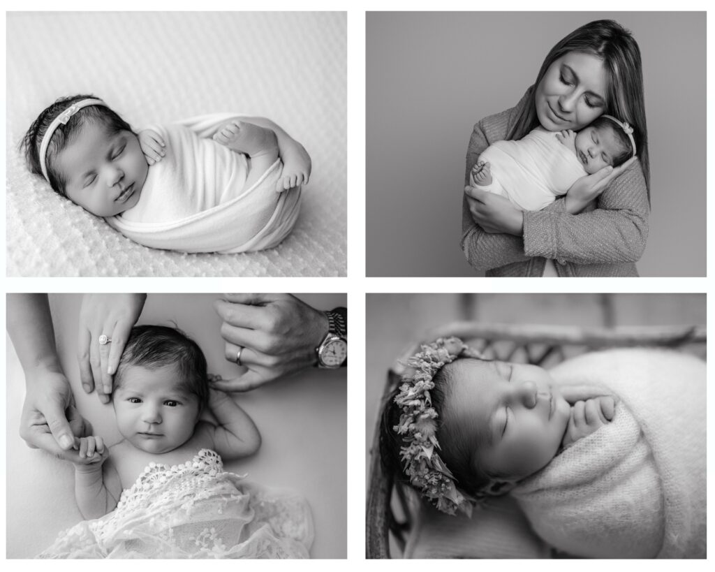 Timeless black and white newborn photography